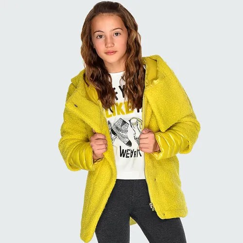 Пальто Mayoral, размер 140 (10 лет), желтый