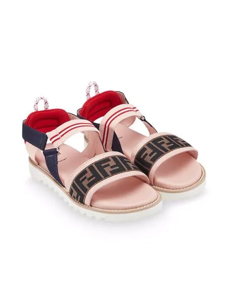 Fendi Kids сандалии с логотипом FF на ремешке