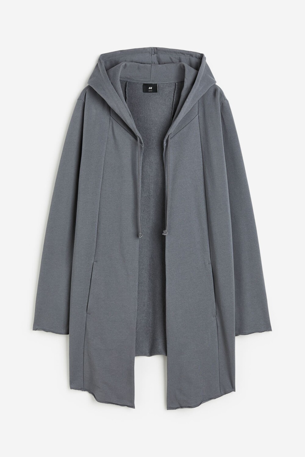 Толстовка H&M Long Hooded, темно-серый