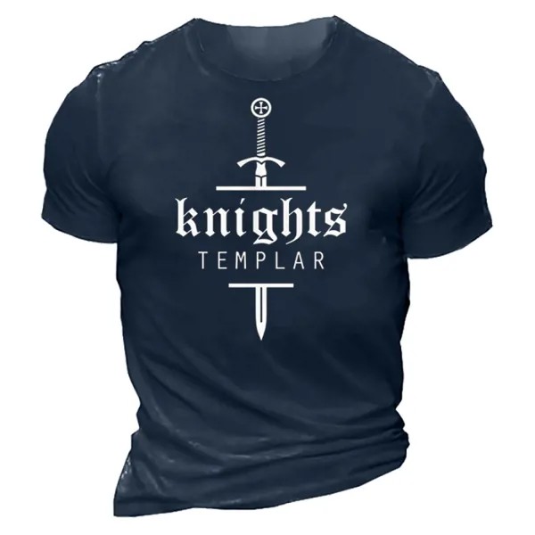 Мужская футболка с принтом Temple Knights Cross