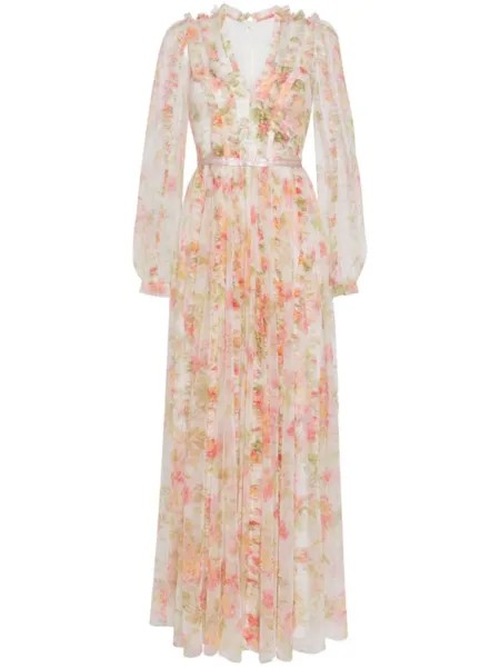 Платье макси Peony Promise Needle & Thread, бежевый