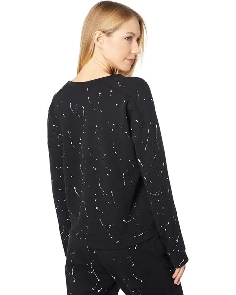 Толстовка bobi Los Angeles Paint Splatter Terry Crew Neck Sweatshirt, черный/белый