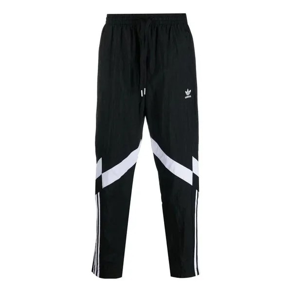 Спортивные штаны Adidas originals FW22 Rekive Printing Logo Stripe Drawstring Straight Sports Black, Черный