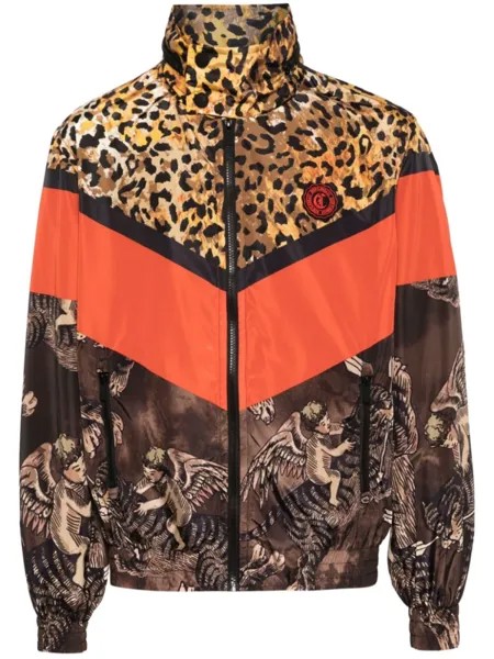 Just Cavalli бомбер с принтом Angel Tiger, коричневый