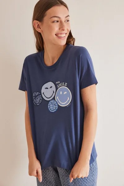Футболка SmileyWorld из 100% хлопка Women'secret, синий