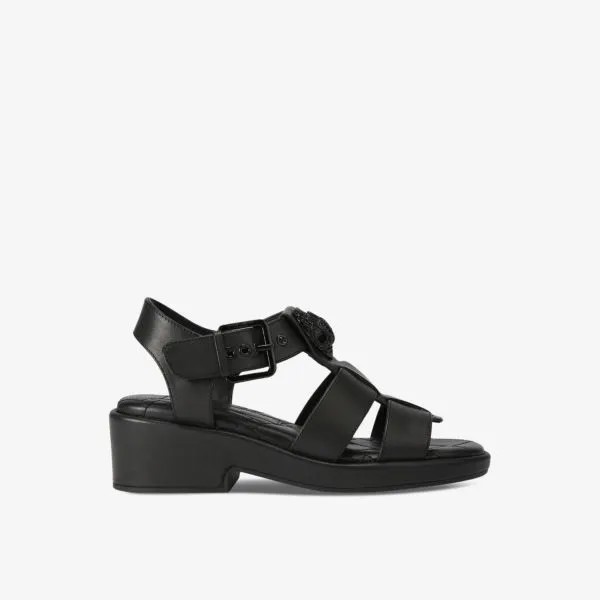 Плоские кожаные сандалии Kensington с декором в виде орла Kurt Geiger London, черный