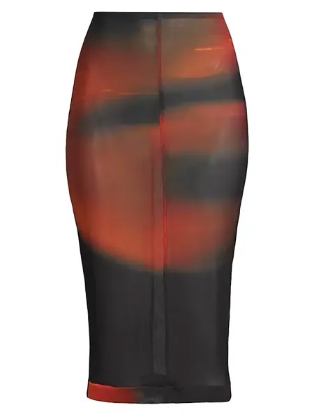 Полупрозрачная юбка-карандаш с принтом Juliana Haight., цвет face print