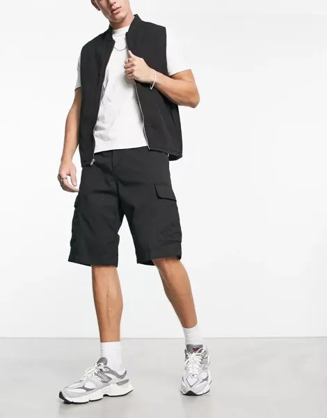 Черные свободные шорты карго, окрашенные в готовом виде Carhartt WIP Cole