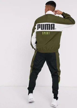 Олимпийка цвета хаки Puma TFS-Зеленый