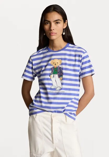 Футболка с принтом Short Sleeve Polo Ralph Lauren, цвет resort blue/white