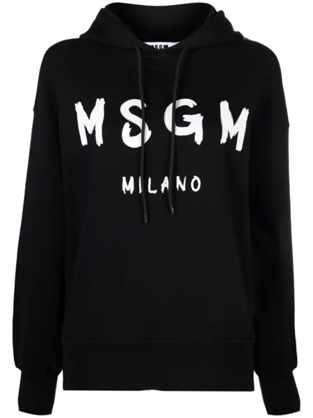 MSGM худи с логотипом, черный