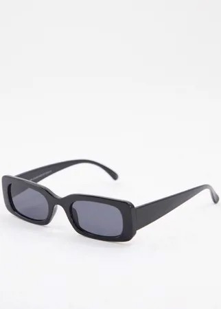 Солнцезащитные очки в черной прямоугольной оправе New Look-Черный цвет