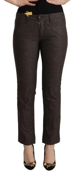 Брюки MONOCROM Шерстяные коричневые узкие укороченные женские брюки с заниженной талией, рекомендуемая розничная цена 250 долларов США