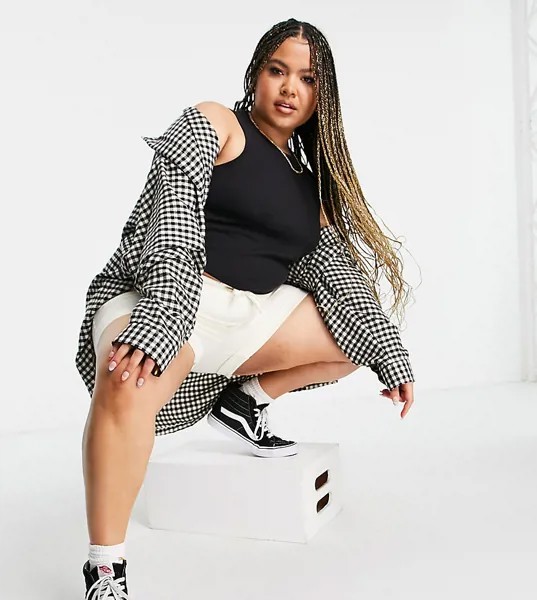 Черная майка в стиле oversized из фактурной ткани ASOS DESIGN Curve-Черный цвет