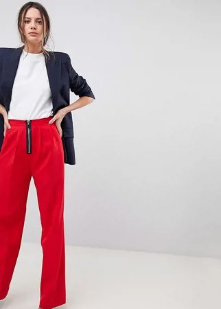 Широкие брюки на молнии ASOS TALL-Красный