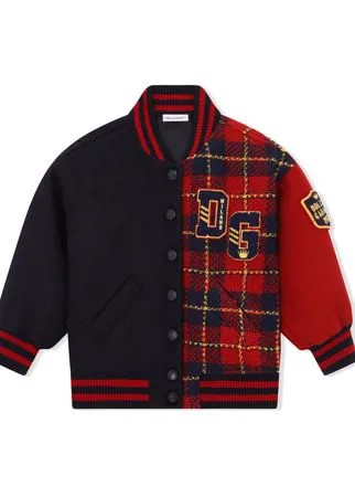 Dolce & Gabbana Kids бомбер с контрастной вставкой