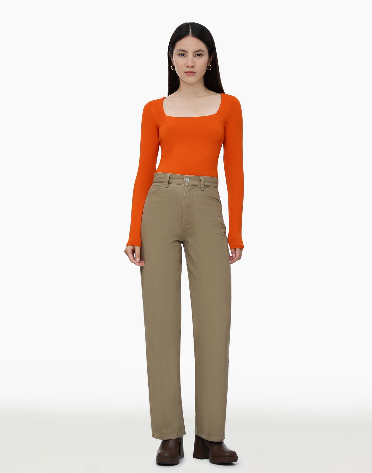 Лонгслив женский Gloria Jeans GKT019535 оранжевый XXS