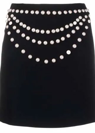 Moschino юбка с декоративным жемчугом