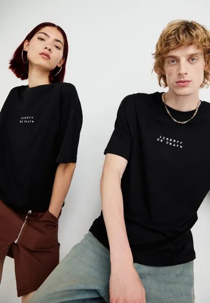 Футболка с принтом Jorrandom Crew Neck Unisex Jack & Jones, черная