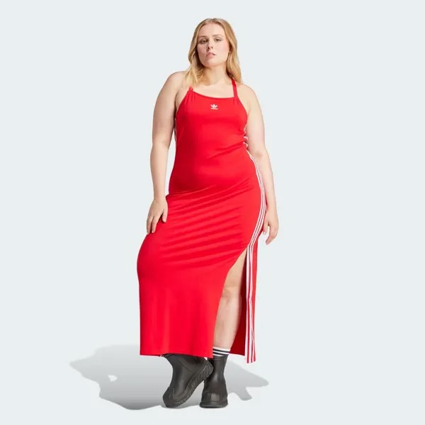 Платье Adicolor в 3 полоски Adidas, цвет Better Scarlet