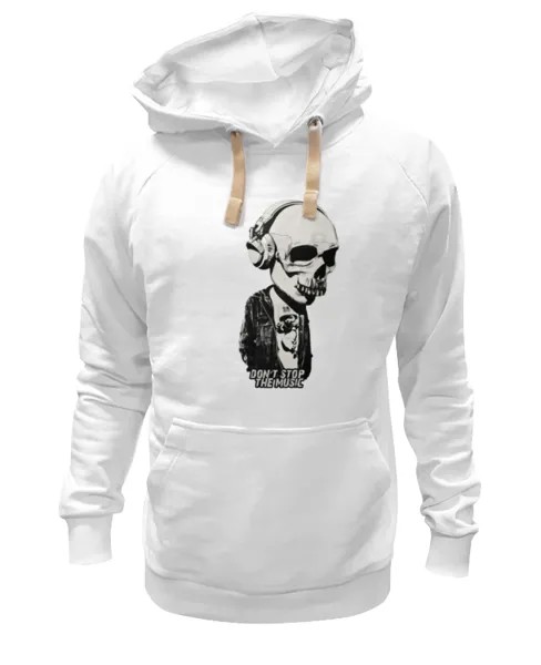 Худи Printio Don't stop the music белое 2XL
