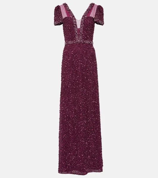 Украшенное платье Jenny Packham, фиолетовый