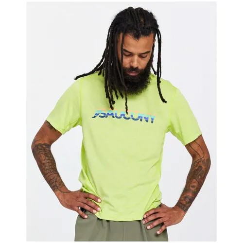 Футболка беговая Saucony Stopwatch Graphic Short Sleeve Acid Lime Heather (US:M)