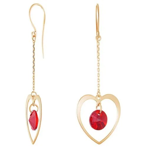 Серьги серебряные в позолоте с кристаллами Swarovski арт. 2129429/92п