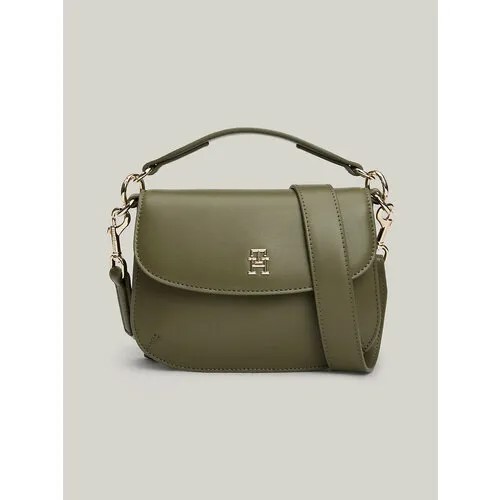 Сумка кросс-боди TOMMY HILFIGER, фактура гладкая, Utility Olive