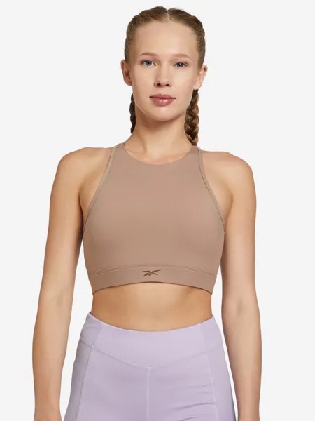 Спортивный топ бра Reebok Yoga Long Line Sports Bra, Коричневый