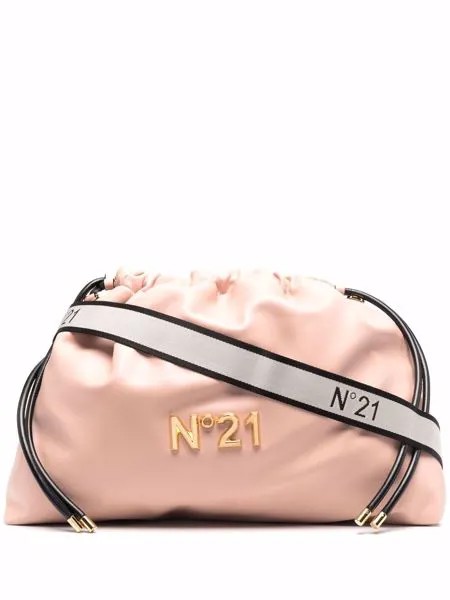 Nº21 logo-plaque drawstring clutch bag