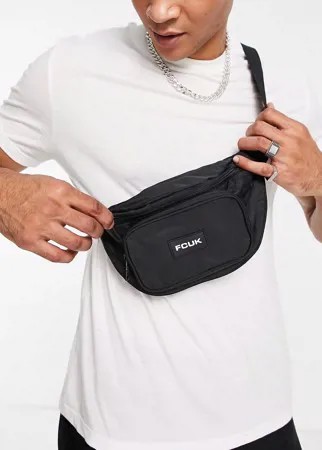 Черная сумка-кошелек на пояс с карманом на молнии French Connection FCUK-Черный цвет
