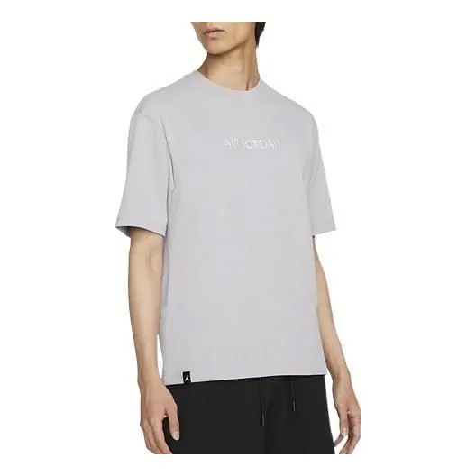 Футболка Men's Air Jordan Casual Solid Color Printing Round Neck Pullover Short Sleeve Light Iron Grey T-Shirt, мультиколор