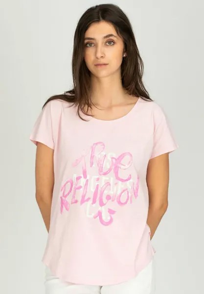 Футболка с принтом True Religion, цвет pink