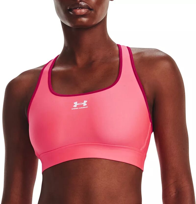 Женский спортивный бюстгальтер без подкладок Under Armour HeatGear Mid Padless, розовый