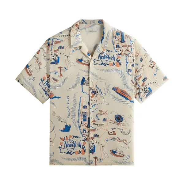 Рубашка Kith Nyc Thompson Camp Collar Shirt, кремовый