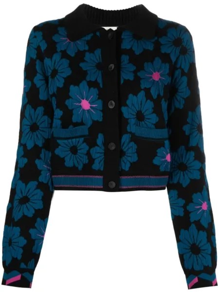 Diane Von Furstenberg кардиган вязки интарсия, черный