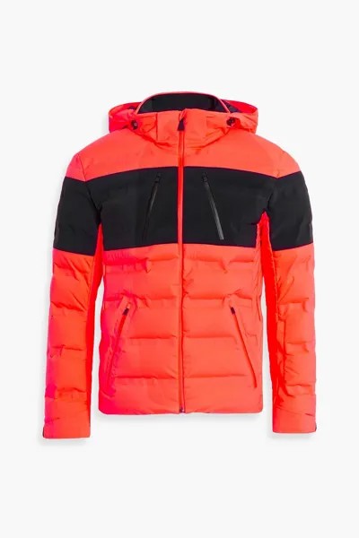 Двухцветная лыжная куртка на пуху с капюшоном Aztech, коралловый