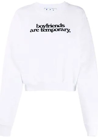 Off-White укороченная толстовка с принтом Boyfriends