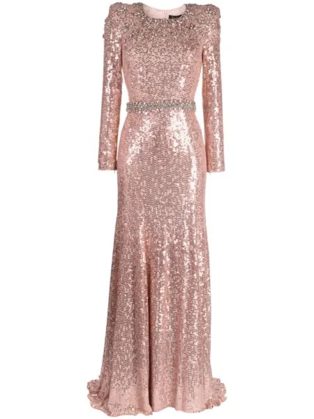 Jenny Packham вечернее платье Georgia с пайетками, розовый
