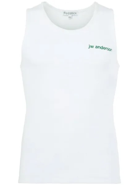JW Anderson топ из джерси с вышивкой, белый