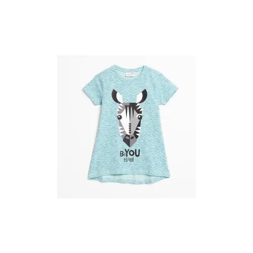 Футболка COCCODRILLO W20144601BAG BASIC GIRL для девочки, цвет бирюзовый, размер 98