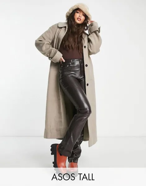 Шерстяное пальто с начесом ASOS DESIGN Tall smart