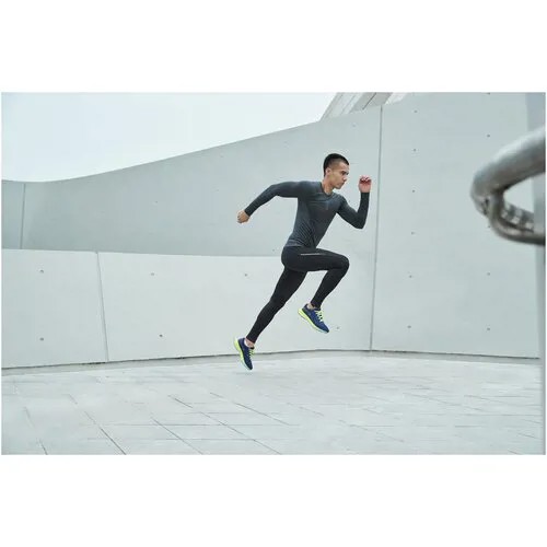 Футболка для бега с длинными рукавами облегающая мужская KIPRUN SKINCARE , размер: M, цвет: Угольный Серый/Асфальтовый KIPRUN Х Декатлон