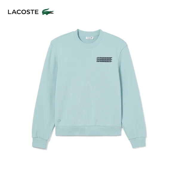 Толстовка женская Lacoste с длинными рукавами и круглым вырезом, мятно-зеленый