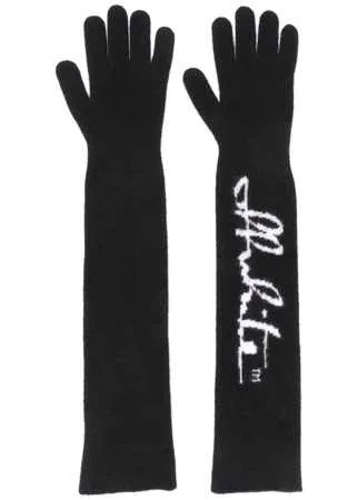 Off-White перчатки с логотипом