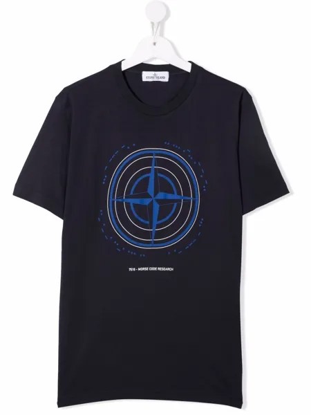 Stone Island Junior футболка с нашивкой-логотипом