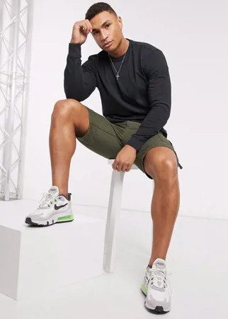 Черный лонгслив с логотипом American Eagle