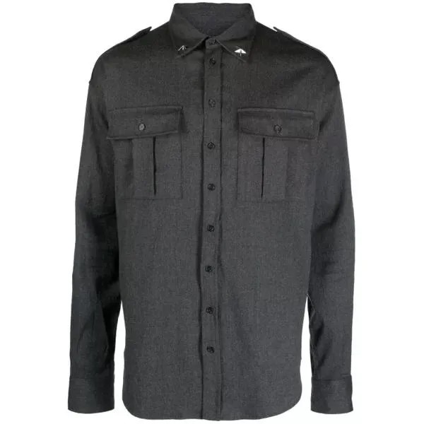 Футболка long-sleeve virgin wool shirt Dsquared2, серый