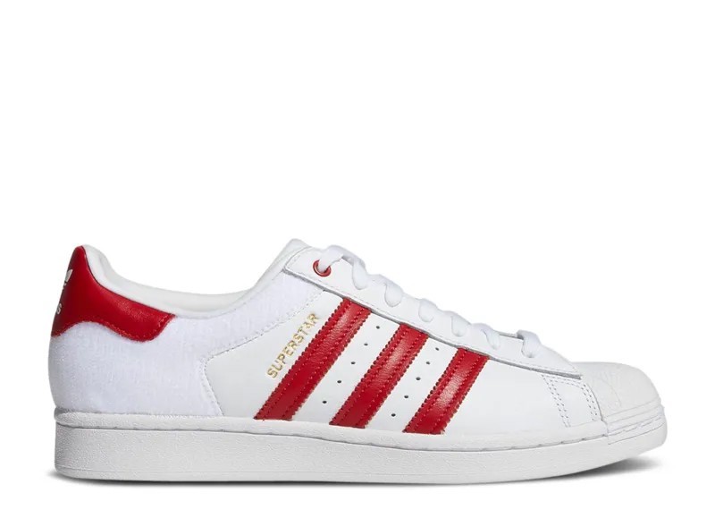 Кроссовки adidas Superstar 'Velcro Patches - White Scarlet', красный